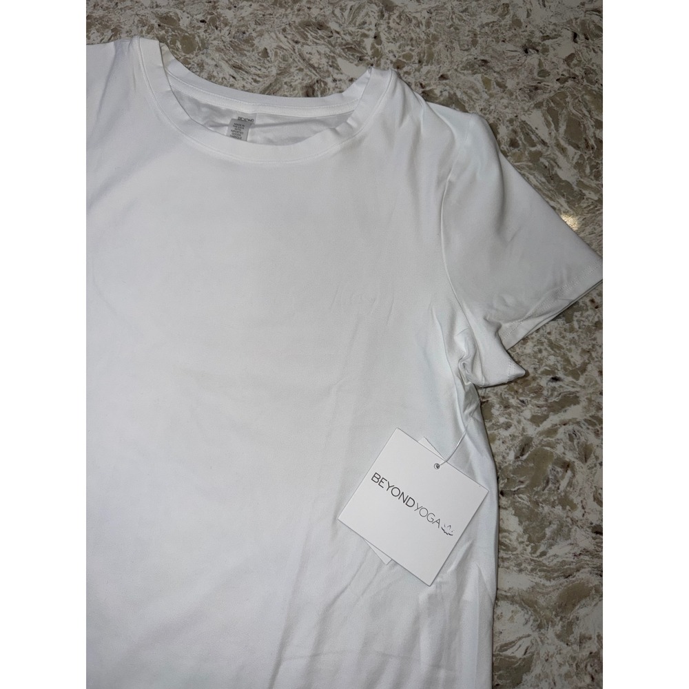Beyond Yoga Womens Featherweight Balanced Tee White Heather size Medium - Picture 2 of 4